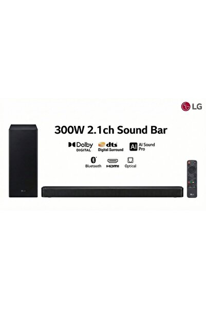 LG 2.1 Kanal Sinema Deneyimi, 300W Soundbar Kablosuz Subwoofer 2.1 Kanal
