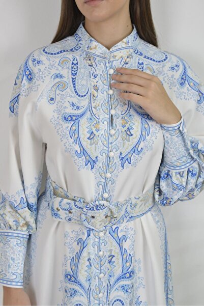 ELEWOMEN Elbise Atlas Kumaş Beyaz Ve Siyah Yazlık Moda