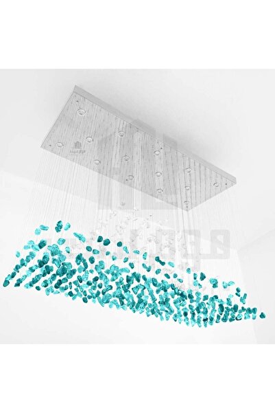 homelight ثريا احجار فيروزي و شفاف - مستطيلة