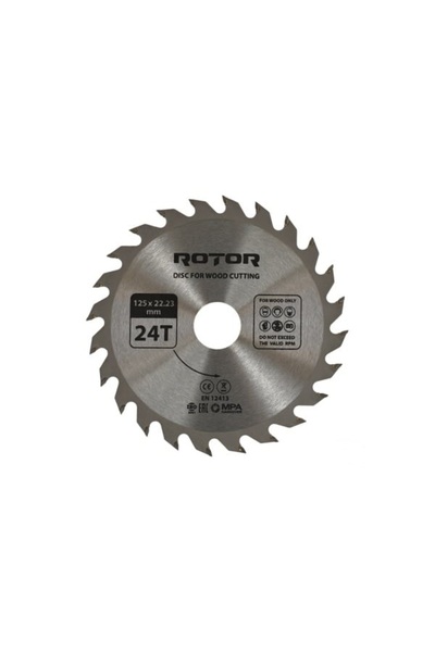 Rotor Daire Testere Bıçağı 125*22,23 24T Ahşap kesme diski