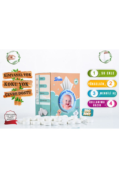 Bisula Taşınabilir Sıkıştırılmış Tablet Mendil Çok Amaçlı Seyahat Makyaj Bebe...