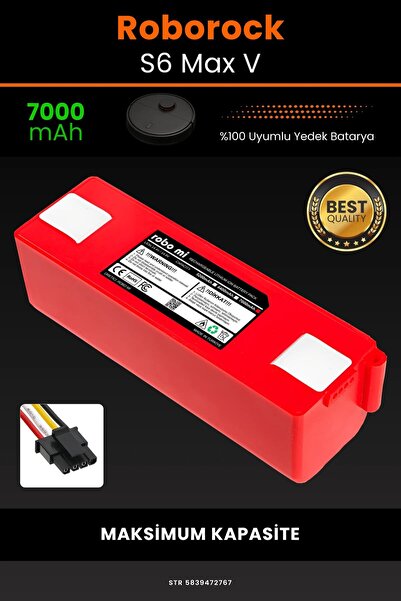 robo mi Roborock S6 MaxV 7000mAh Robot Süpürge Bataryası - Gerçek Kapasite, M...