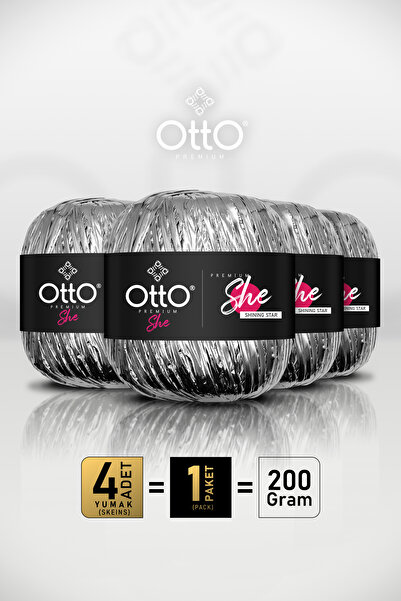 Otto Преміум металізована рафія - срібна - пакет з 4 штуками - 50 г/110 м - б...