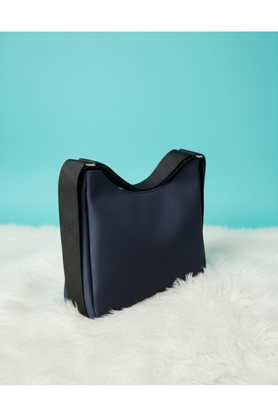 ÖZENSE Navy Blue Color Zippered Women's Shoulder Bag