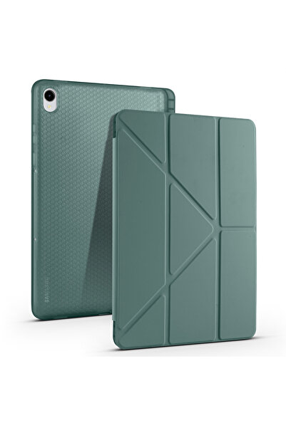 kılıffuarı Samsung Galaxy Tab S11 Case Tri-Folding Silicone Foldable Soft Sta...