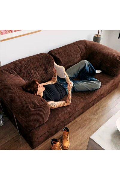 puffiber Fitilli Kadife Kumaş Dönüştürülebilir Kanepe Yatak,Konforlu Yer Yata...