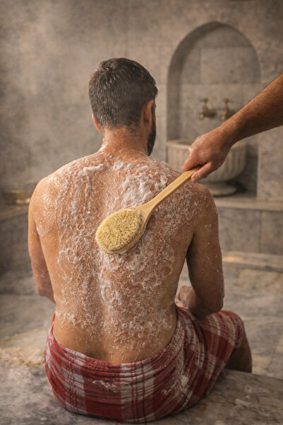 Efsoon Organics Масажна четка с твърди влакна, четка за целулит, четка с дръж...