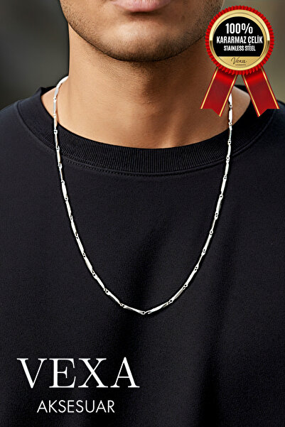 Vexa Aksesuar Imported Matchstick Bamboo Cube Model Steel Necklace – Special ...