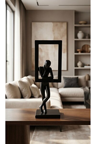 Pat Aksesuar Düşünen Adam Dekoratif Biblo 27x11 cm – Ev & Ofis Modern Minimal...