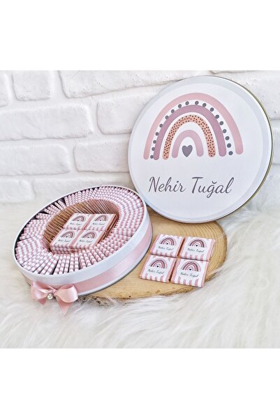 Sweet Story 80 Adet Pudra Gökkuşağı Temalı İsme Özel Hoşgeldin Doğumgünü Kız ...
