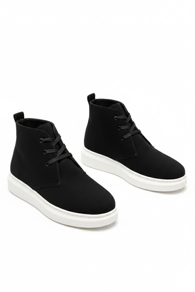 Zerenyus Ανδρικά αθλητικά μποτάκια ZRJ207 με κορδόνια ορθοπεδική σόλα μαύρο λ...