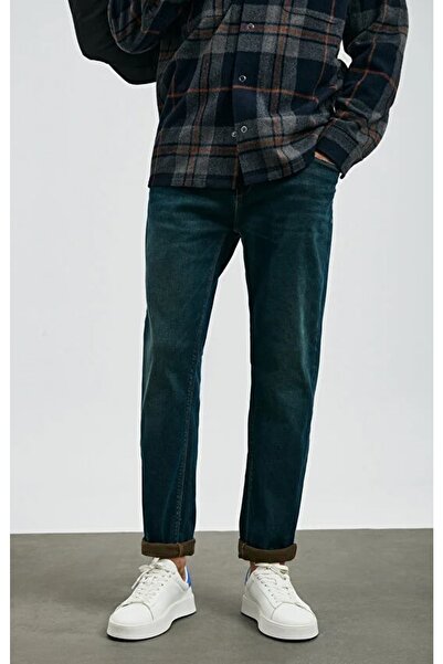 Lufian 112200228 تيموثي سبورت جين بنطلون رجالي قصة ضيقة بنطلون جينز رجالي أزرق