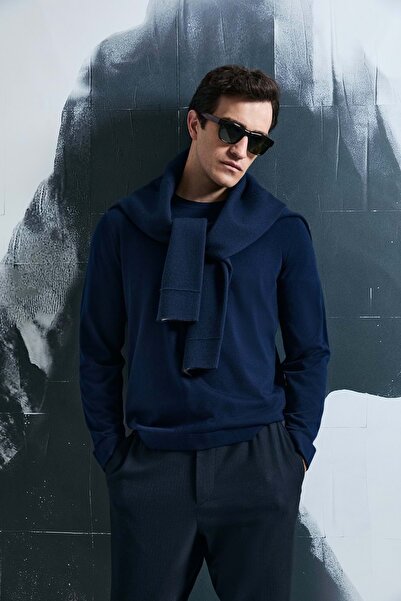 Lufian 112090148 Dean Kazak Men's Sweatshirt Dark Blue