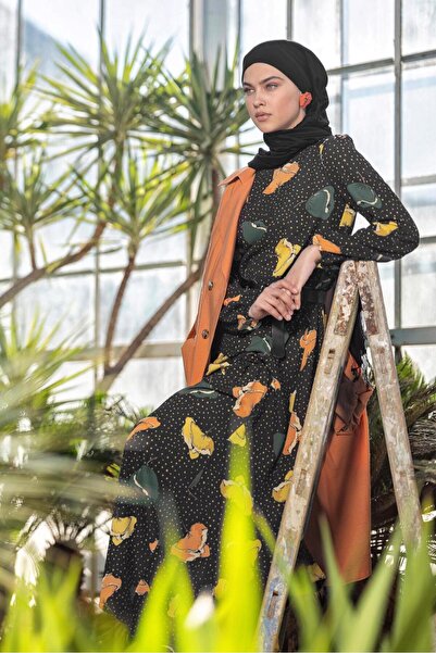 Alvina Belt Detail Patterned Dress 4106