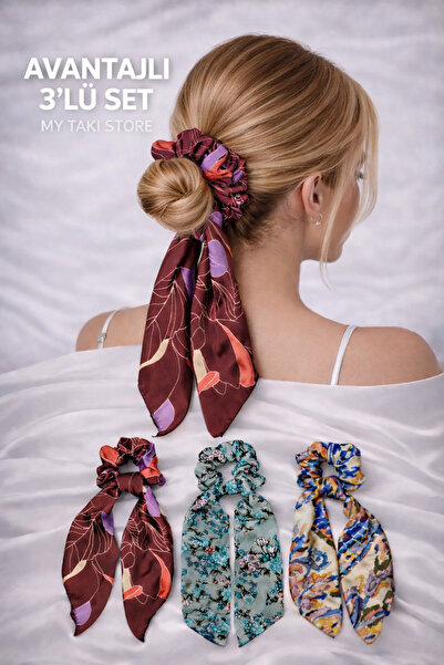 MY TAKI STORE 3 lü fularlı toka seti