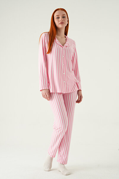 Rays 4542 Σετ Πιτζάμες Ριγέ Ροζ