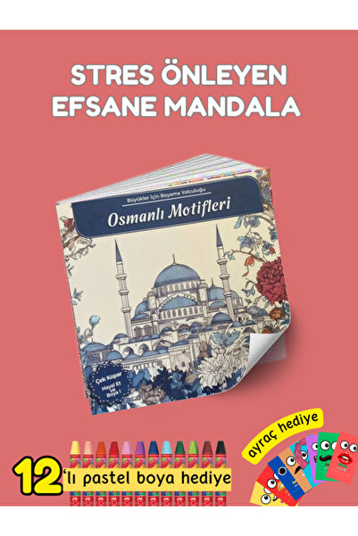 Pembe Pasaj Yetişkinler Için Mandala Boyama Kitabı 2'li Set