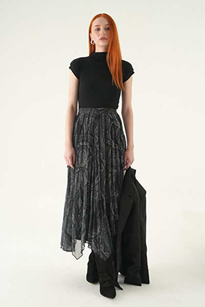 Rays 8461A Patterned Skirt Black