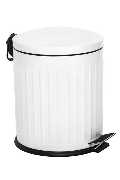 Eforeca Vintage Çöp Kovası Çizgili Beyaz 5 Lt