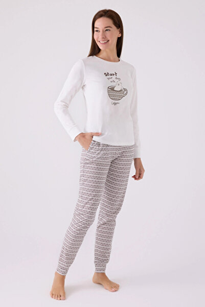 Arnetta Kadın Beyaz Pijama Takımı