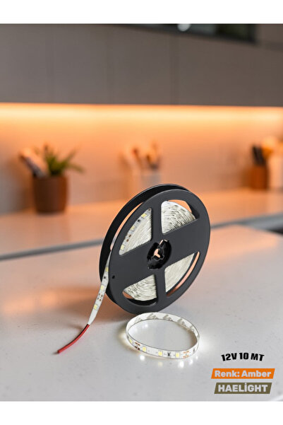 haelight 3 Çipli 12V Kendinden Yapışkanlı Şerit Led Amber Renk