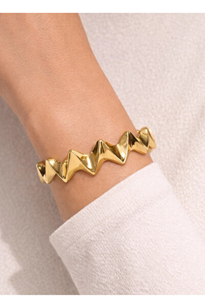 REDMOON GOLD 22 Ayar Altın Zikzak Modeli Kelepçe Bilezik 12.01 GR KLP1111