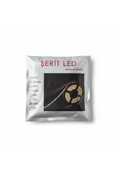 haelight 3 Çipli 12V Kendinden Yapışkanlı Şerit Led Amber Renk