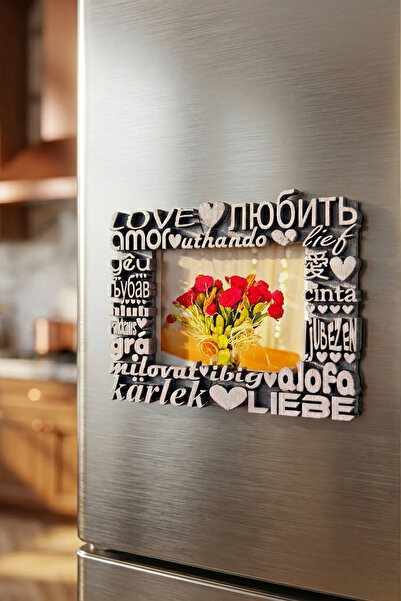 ZAP AKSESUAR Magnet Çerçeve, Boyutlu Aşk Temalı Minyatür Çerçeve Magnet