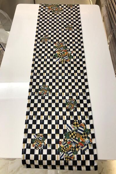 aymira home 40x140cm Woven Stain Resistant Printed Premium Thai Feather Fabric Tablecloth Decorative Runner Washable