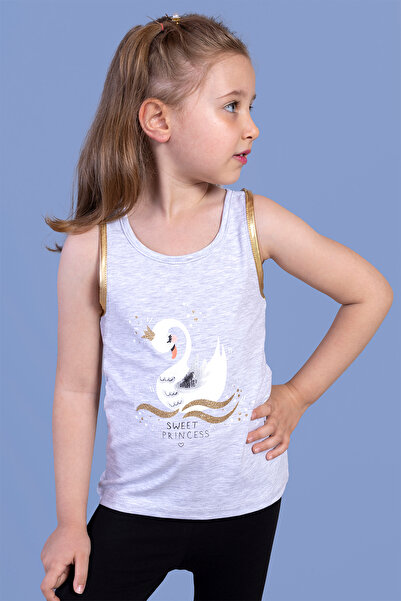Toontoy Tricou cu imprimeu pentru fete, cu guler rotund