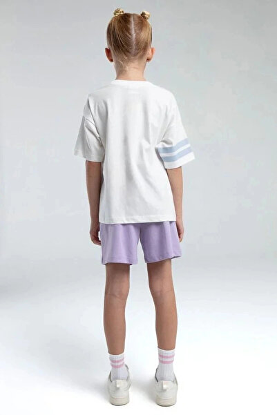 Rolypoly Girl shorts set - white/lila