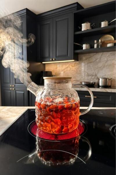 Bambum Juliet - Bambu Kapaklı Cam Demlik 1500ml