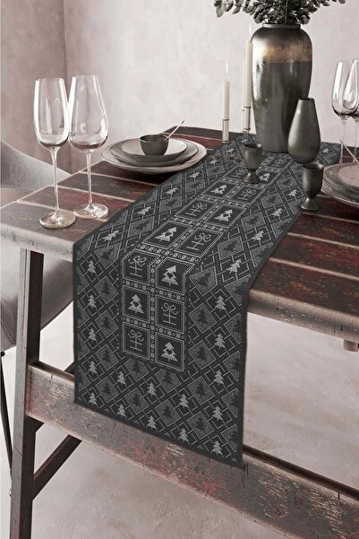 DEKOMOD 40x140cm Dokuma Leke Tutmaz Baskılı Premium Tay Tüyü Kumaş Masa Örtüs...