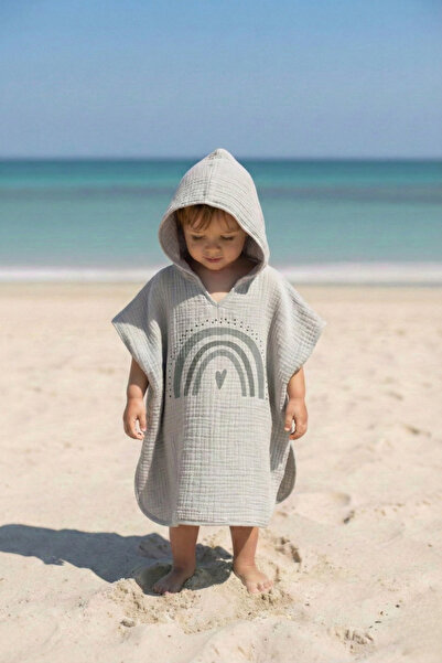 Tuğba Kuğu 4 Kat Müslin Panço - Policolor Serisi - Bow