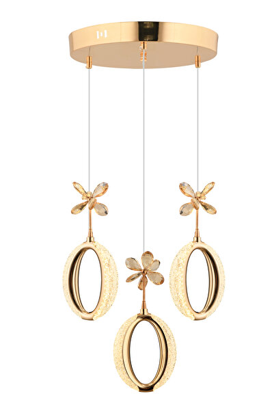 İstanbul Avize İstanbul Avize Zeus 3'lü Gold Kumandalı 3 Renk Ledli Modern Le...