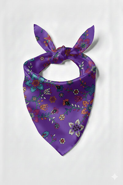 PETEK AKSESUAR Bandană cu model etnic violet