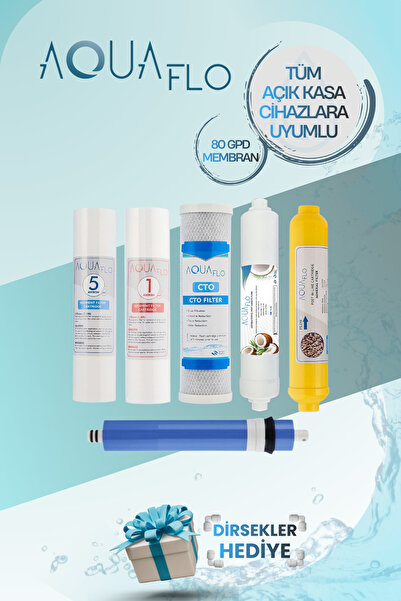 AQUAFLO Açık Kasa Su Arıtma Cihazı 6lı Filtre Seti Standart Membran Set