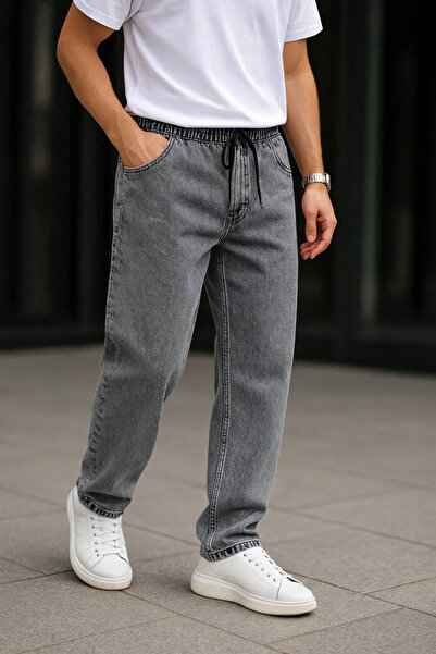 comstar Erkek Günlük Premium Gri Baggy Pantolon