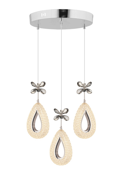 İstanbul Avize İstanbul Avize Hera Kumandalı 3'lü Gümüş 3 Renk Ledli Modern L...