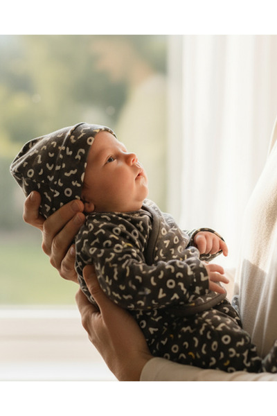 Boumini طقم خروج الطفل من مستشفى ممفيس أنثراسايت مكون من 5 قطع - 100% قطن