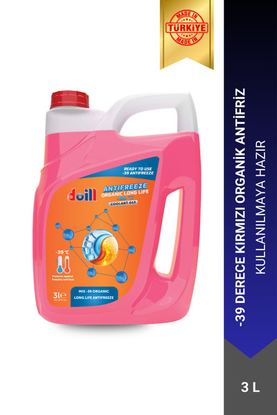 doill -39 / -40 Derece Hazır Karışım 3 Litre Kırmızı Organik Antifriz - G12 (...