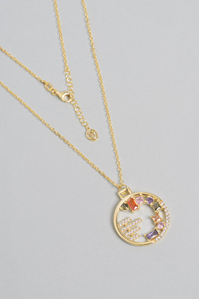 So CHIC... Cüretkar Renkler 18 Ayar Sarı Altın Kaplama 47 Cm Gümüş Kolye