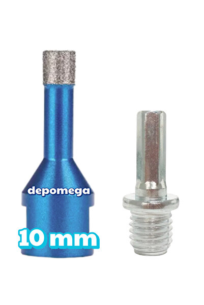 DepoMega 10 Mm Granit Mermer Seramik Delme Panç Spiral Ve Matkap Için Aparatl...