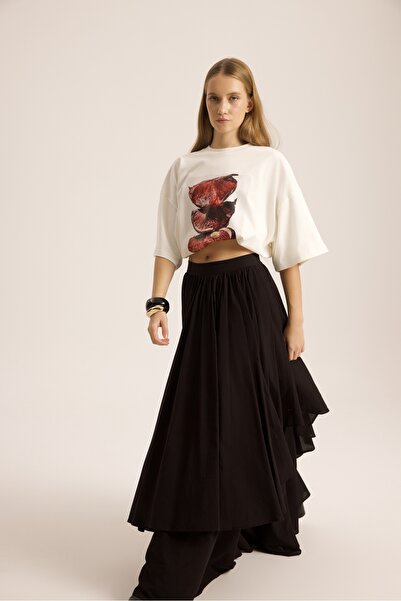 MAI STUDIOS CO. Kevin Double Layer Black Long Skirt