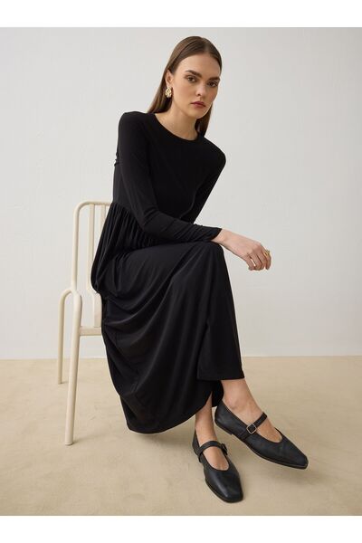 Refka Φόρεμα τζιν με λεπτομέρεια κορσέ στη μέση - Μαύρο -