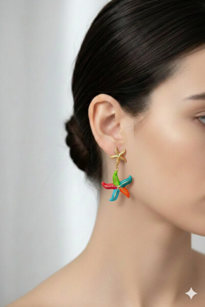 PETEK AKSESUAR Sea Sea Star Mussels Reef Earrings