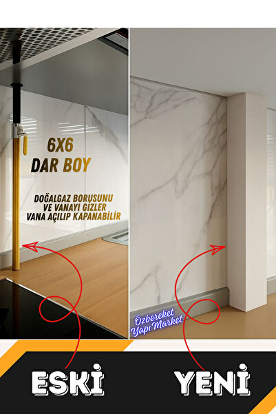 özbereketyapimarket Doğalgaz Borusu Gizleme Kanalı Kapaklı Açılır Kapanır [Öz...