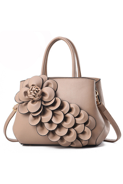 OEM Γυναικεία Τσάντα με πέταλα λουλουδιών, λουράκι ώμου και δύο σταθερές λαβέ...