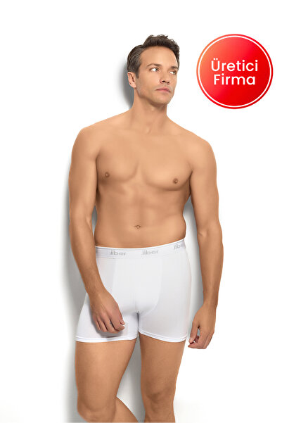 Jiber Boxer alb din bumbac Lycra pentru bărbați 156