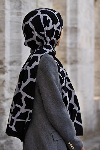 Vissona Luxurious Medina Silk - Stone Pattern Black-Gray 75X195 Anti-Wrinkle ...